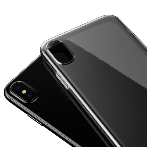 

Baseus Simple Series for iPhone X / XS Soft Transparent TPU Protective Back Cover Case(Black White)