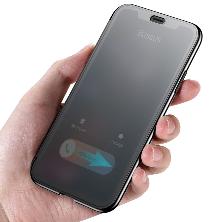 

Baseus for iPhone X / XS Touch Screen Soft TPU Ultrathin Cover Flip Protective Case(Black)