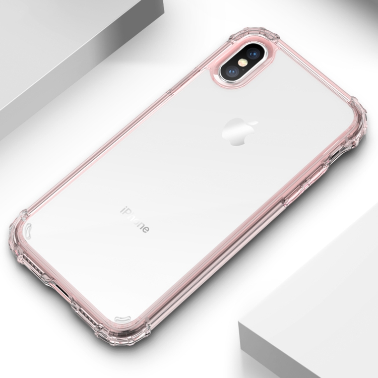 

JOYROOM for iPhone X TPU + PC Shockproof Protective Back Case(Pink)