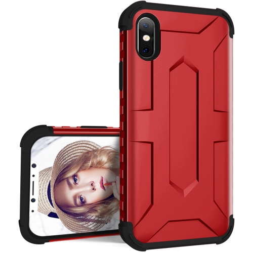 

Dropproof PC + TPU Case for iPhone X / XS (Red+Black)