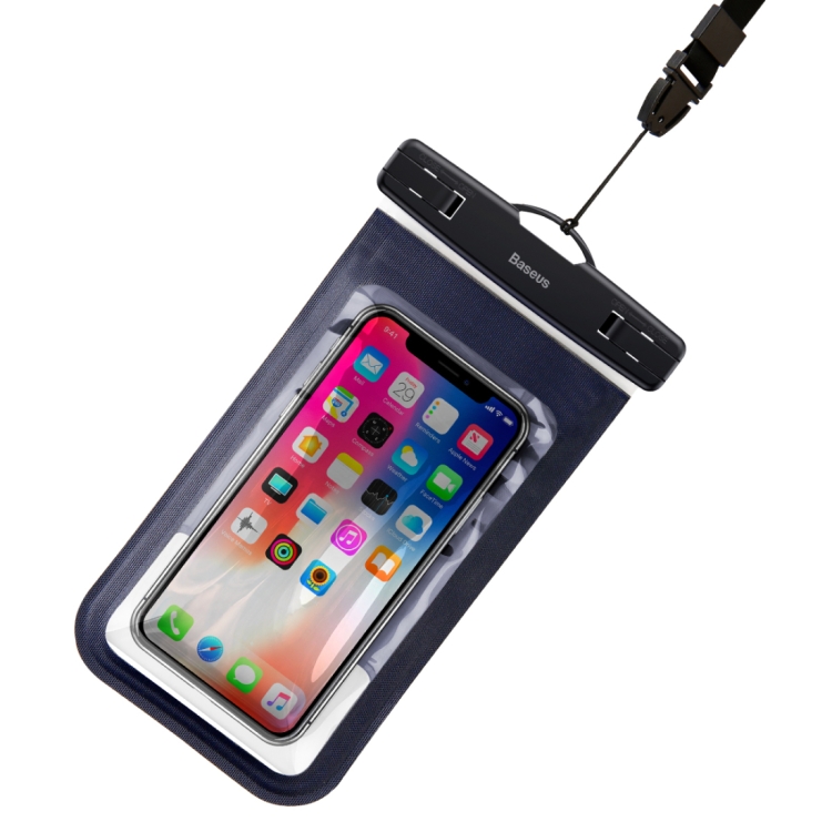 

Baseus Transparent Universal Waterproof Bag with Lanyard, For iPhone, Galaxy, Huawei, Xiaomi, LG, HTC and Other Smart Phones of 6 inch and Below (Dark Blue)
