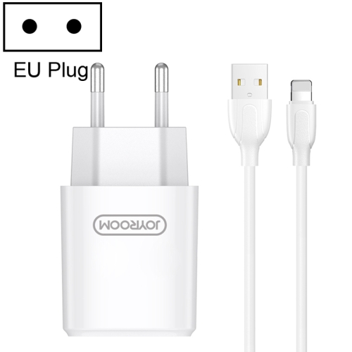

JOYROOM L-M226 2.4A Dual USB Ports Travel Charger with 8 Pin Cable, EU Plug, For iPhone XR / iPhone XS MAX / iPhone X & XS / iPhone 8 & 8 Plus / iPhone 7 & 7 Plus / iPhone 6 & 6s & 6 Plus & 6s Plus / iPad(White)