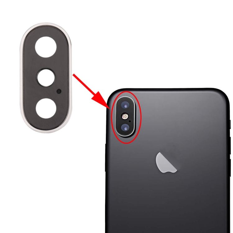 

Rear Camera Lens Ring for iPhone X(Silver)