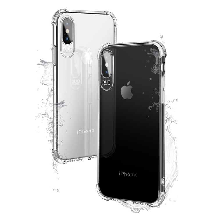

DUO CAMERA Four-corner All-inclusive Airbag Shockproof TPU Protective Case for iPhone X / XS(Transparent)