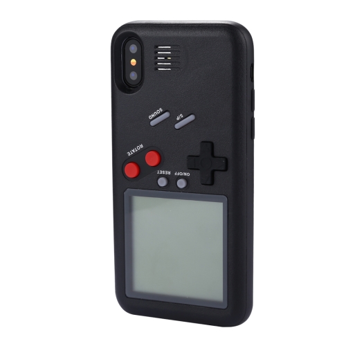 

WANLE VC-061 for iPhone X 3D Puzzle Game Machine Designed Hard Back Silicone Protective Case(Black)