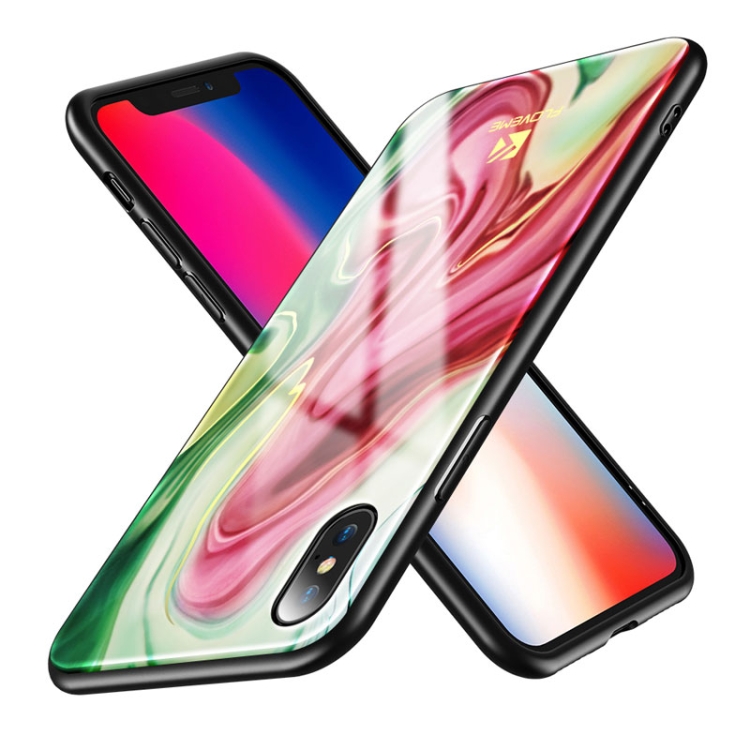

FLOVEME for iPhone X / XS Colors Ink Painting Print PC + TPU Shockproof Protective Back Case