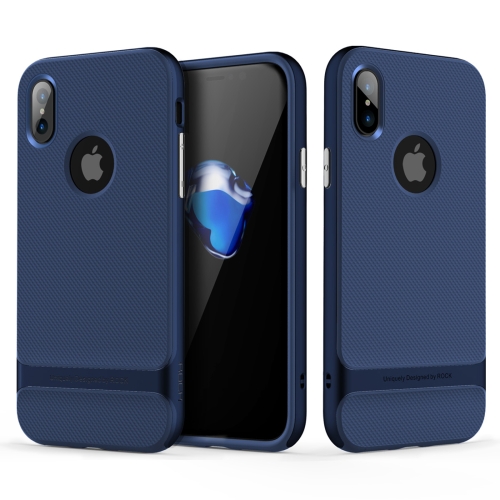 

ROCK Royce Series for iPhone X / XS PC + TPU Protective Back Cover Case (Blue)