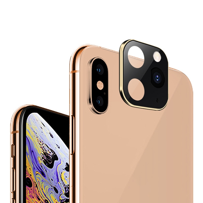

11 Pro / 11 Pro Max Style Metal Rear Camera Lens Protector Film for iPhone X / XS / XS Max(Gold)