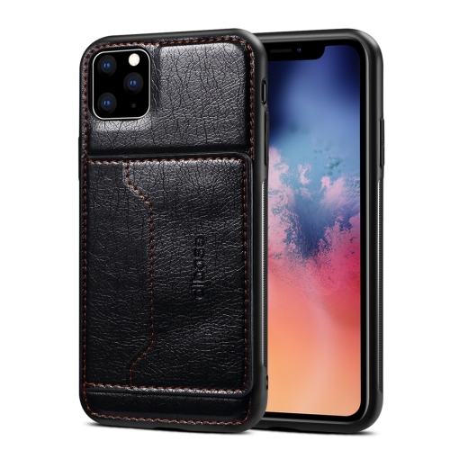 

For iPhone 11 Pro Dibase TPU + PC + PU Crazy Horse Texture Protective Case with Holder & Card Slots (Black)