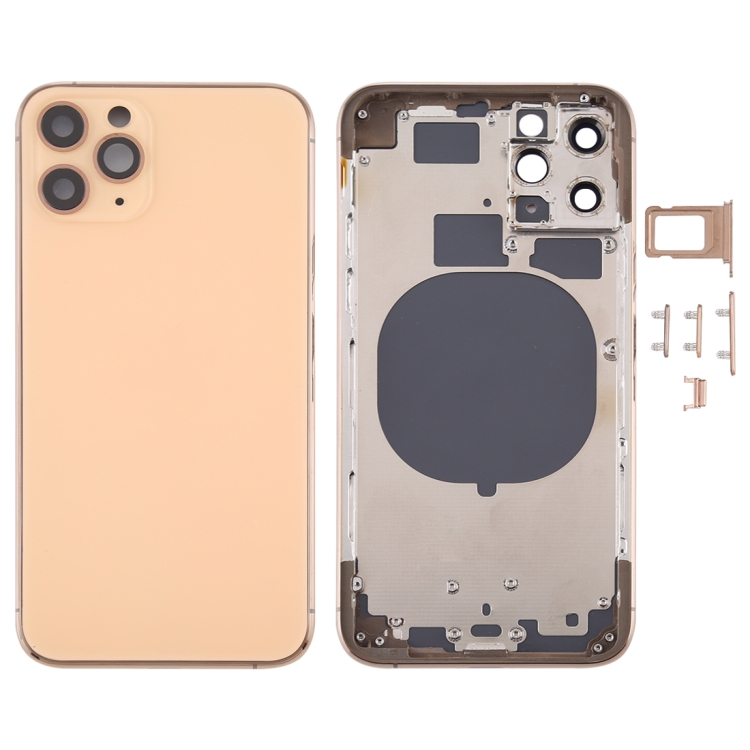 

Back Housing Cover with SIM Card Tray & Side keys & Camera Lens for iPhone 11 Pro(Gold)