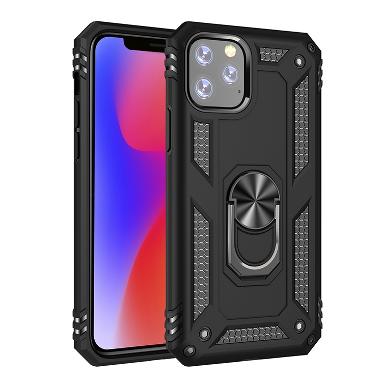 

Armor Shockproof TPU + PC Protective Case for iPhone 11 Pro, with 360 Degree Rotation Holder(Black)