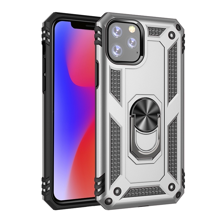 

Armor Shockproof TPU + PC Protective Case for iPhone XI 2019, with 360 Degree Rotation Holder(Grey)