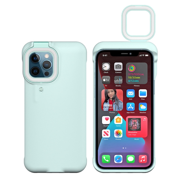 

Ring Flash Selfie Fill Light Protective Case For iPhone 12 Pro Max (Green)