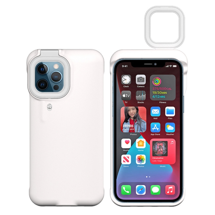 

Ring Flash Selfie Fill Light Protective Case For iPhone 12 Pro Max (White)