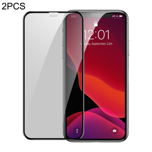 

2 PCS Baseus 0.3mm Full Screen Curved Edge Cellular Dust Anti-glare Tempered Glass Film for iPhone 11 / XR