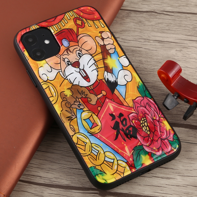 

For iPhone 11 Rat Blessing Pattern Shockproof PC Protective Case
