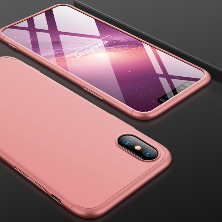 

GKK Three Stage Splicing Full Coverage PC Case for iPhone XS Max (Rose Gold)