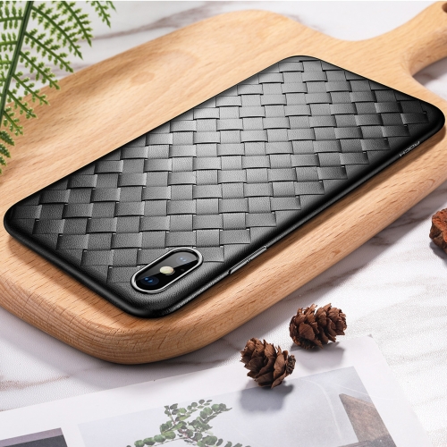 

ROCK Slim Weave Style TPU Soft Case for iPhone XS Max (Black)