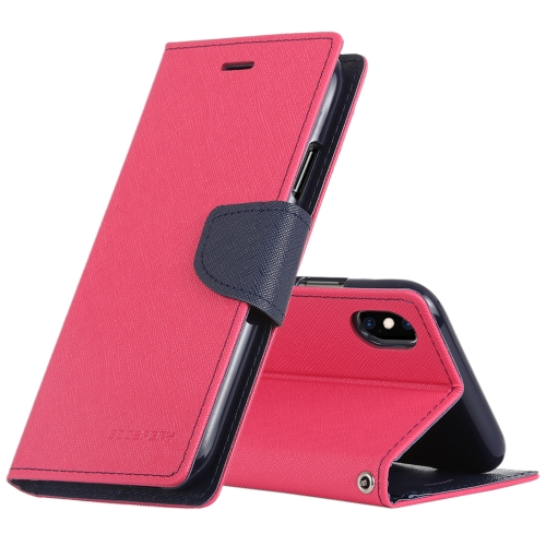 

MERCURY GOOSPERY FANCY DIARY Horizontal Flip Leather Case for iPhone XS Max, with Holder & Card Slots & Wallet(Rose Red)