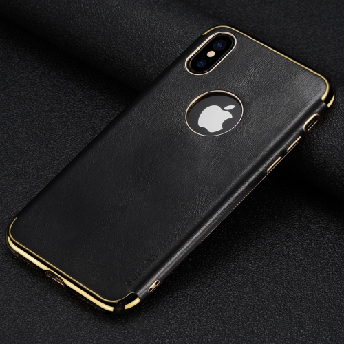 

SULADA Plating Edge TPU + Leather Magnetic Protective Case for iPhone XS Max (Black)