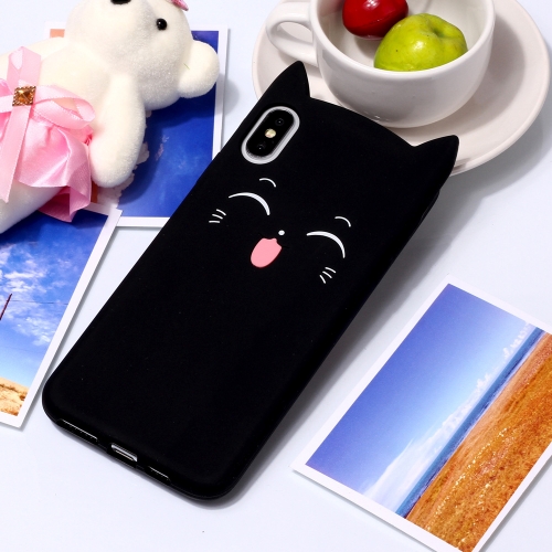 

Cheshire Cat Pattern Silicone Protective Case for iPhone XS Max (Black)