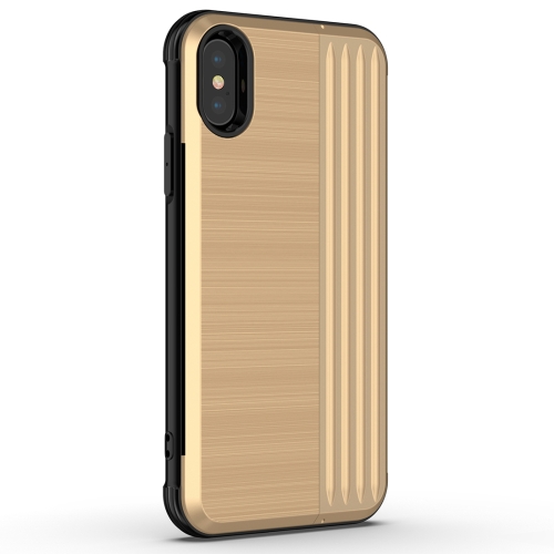 

TPU + PC Protective Case for iPhone XS Max, with Card Slot and Holder (Gold)