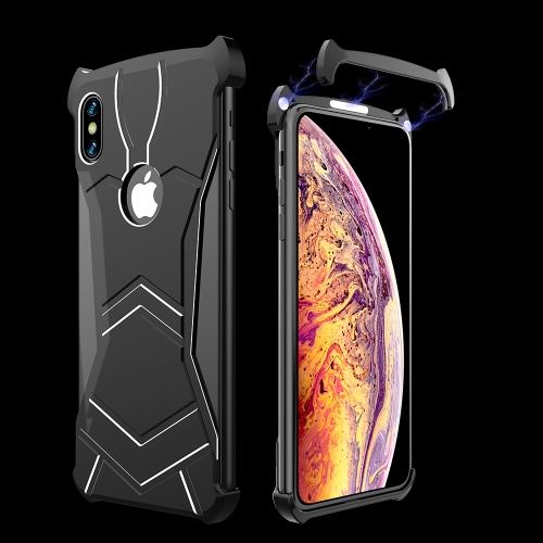 

R-JUST Magnet Adsorption Metal Polished Texture Phone Case for iPhone XS MAX(Black)