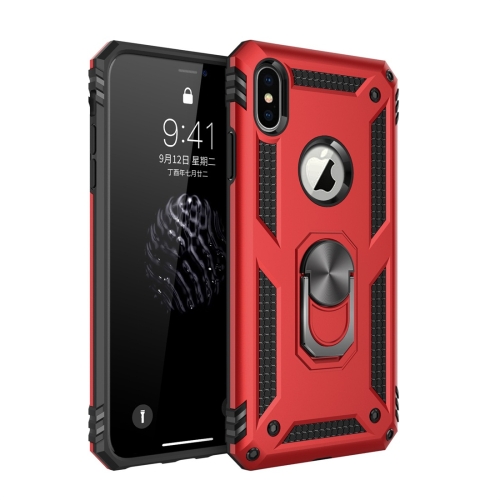 

Sergeant Armor Shockproof TPU + PC Protective Case for iPhone XS Max, with 360 Degree Rotation Holder (Red)