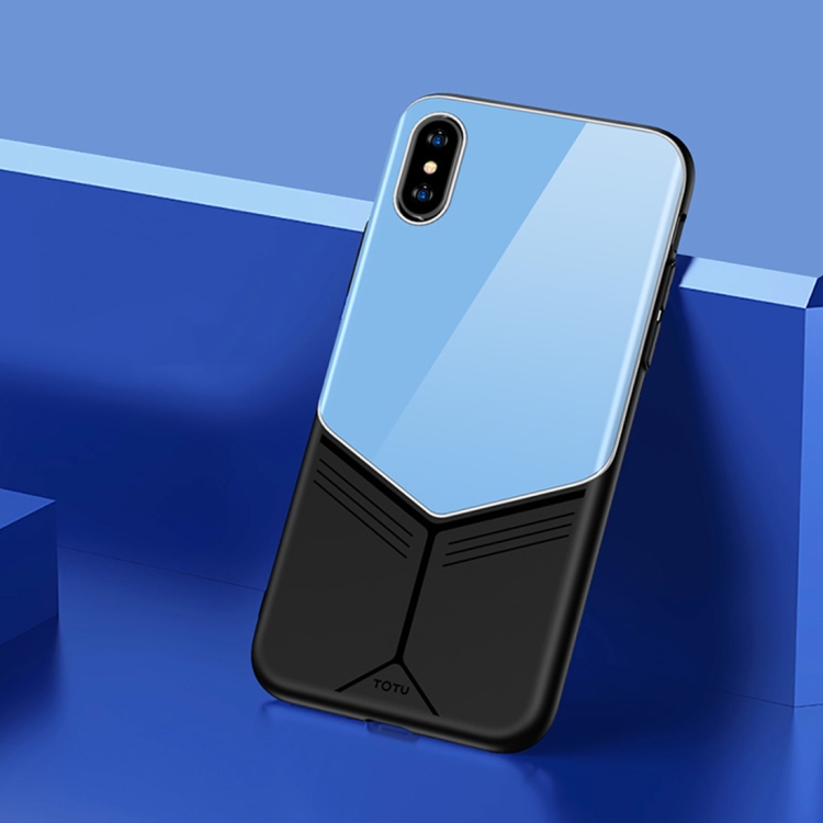 

TOTUDESIGN Grace Series TPU + PC + Glass Protective Case for iPhone XS Max (Blue)