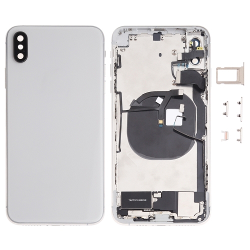 

Battery Back Cover Assembly (with Side Keys & Loud Speaker & Motor & Camera Lens & Card Tray & Power Button + Volume Button + Charging Port + Signal Flex Cable & Wireless Charging Module) for iPhone XS Max(White)