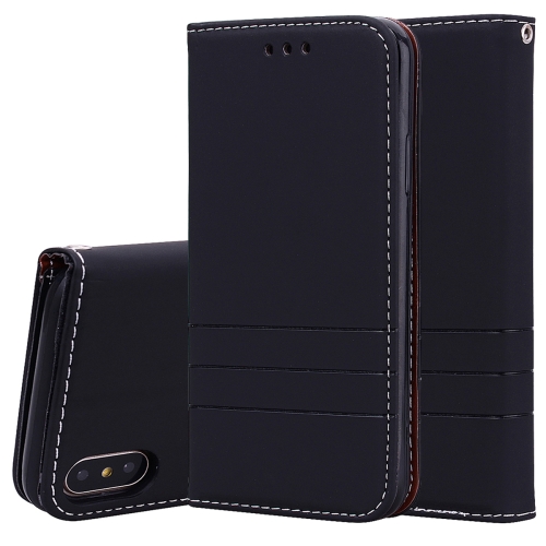 

Fashion Magnet Horizontal Flip Leather Case for iPhone XS Max, with Holder & Card Slots & Wallet (Black)