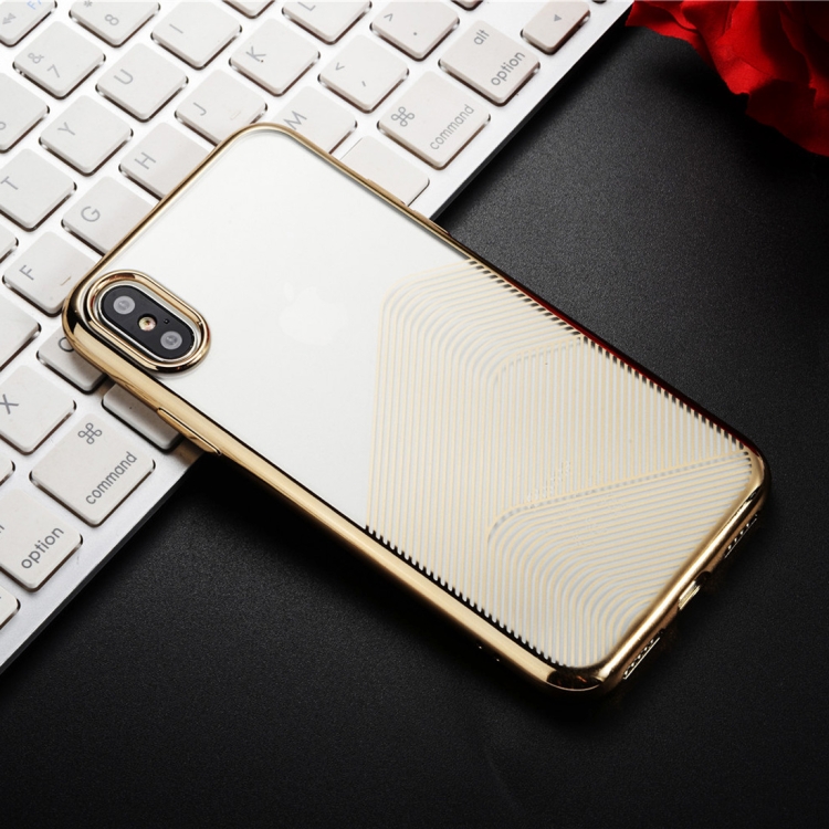 

SULADA Nano Plating + 3D Radium Carving TPU Soft Case for iPhone XS Max (Gold)