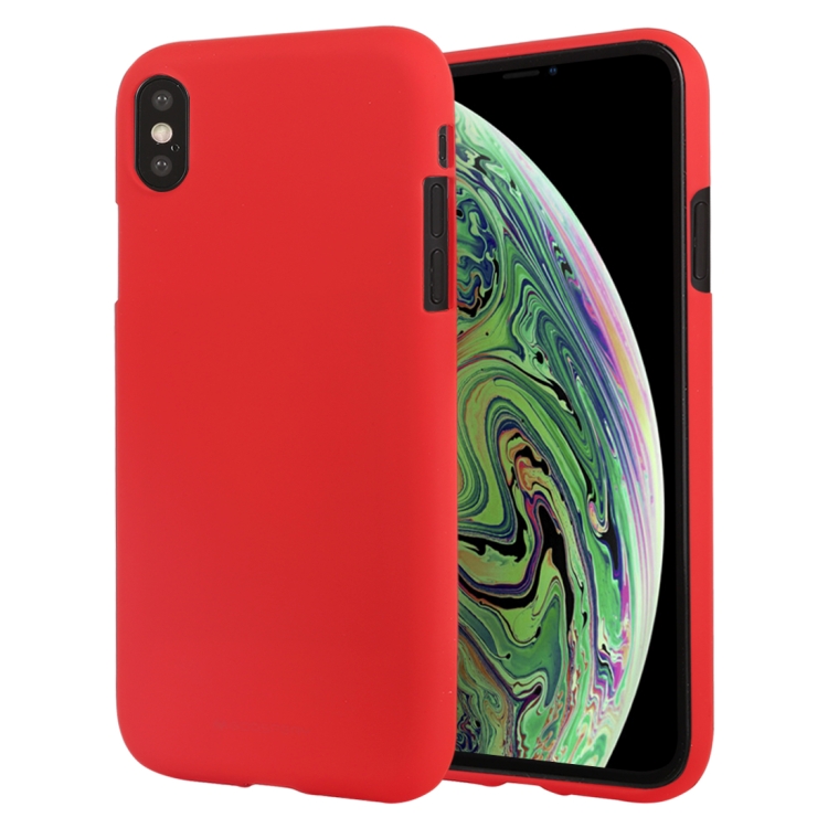 

GOOSPERY SOFT FEELING Liquid TPU Drop-proof Soft Protective Case for iPhone XS Max(Red)
