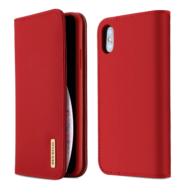 

DUX DUCIS WISH Series TPU + PU + Leather Case for iPhone XS Max, with Card Slots & Wallet (Red)
