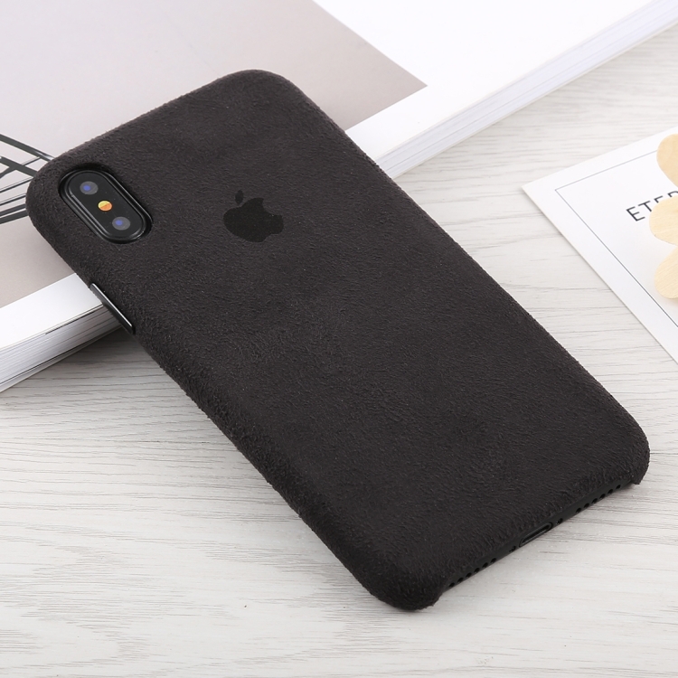 

Suede PC Protective Back Cover Case for iPhone XS Max (Black)