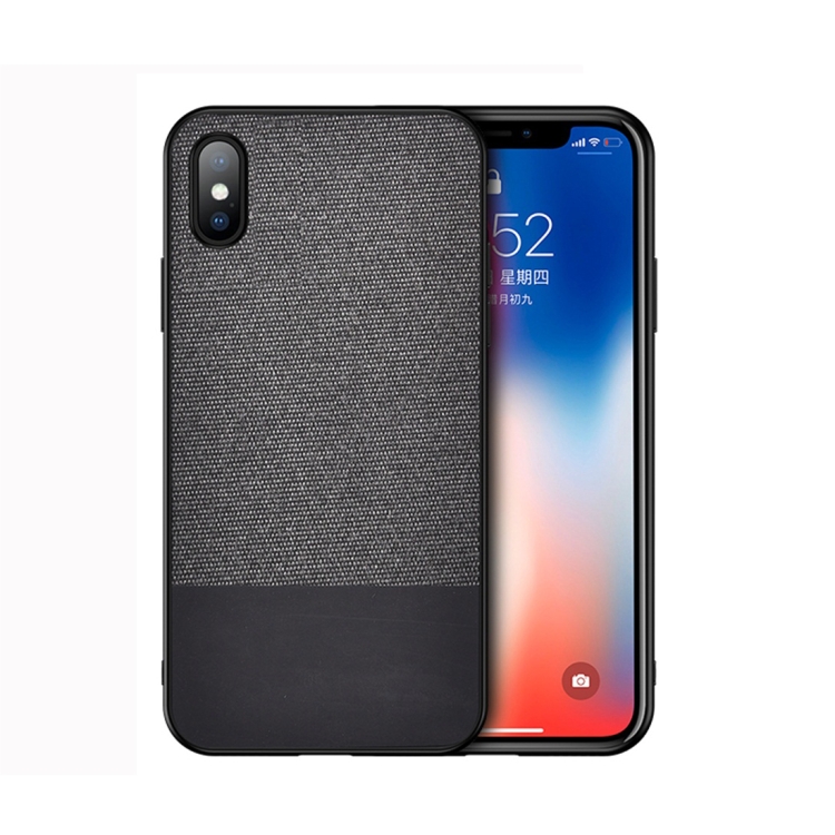 

Shockproof Splicing PU + Cloth Protective Case for iPhone XS Max (Black)