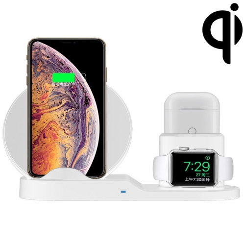 

N30 3 in 1 Fast Wireless Charger Holder for Qi Standard Smartphones & iWatch & AirPods (White)