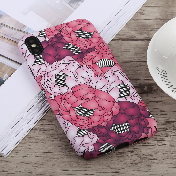 

Luminous Peony Pattern PC Protective Case for iPhone XS Max