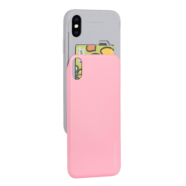

MERCURY GOOSPERY Sky Slide Bumper TPU + PC Case for iPhone XS Max,with Card Slot(Pink)