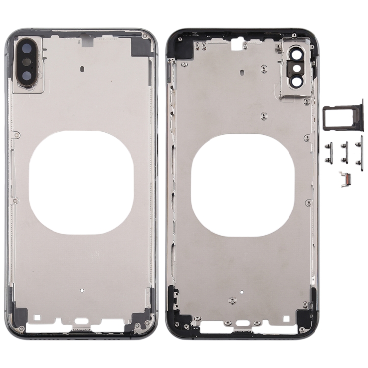 

Transparent Back Cover with Camera Lens & SIM Card Tray & Side Keys for iPhone XS Max (Black)