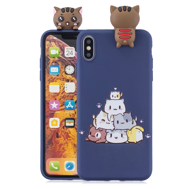

3D Paster Stacked Cat Pattern TPU Protective Case for iPhone XS Max