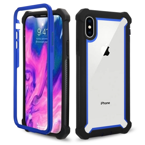 

Four-corner Shockproof All-inclusive Transparent Space Case for iPhone XS Max (Black Blue)