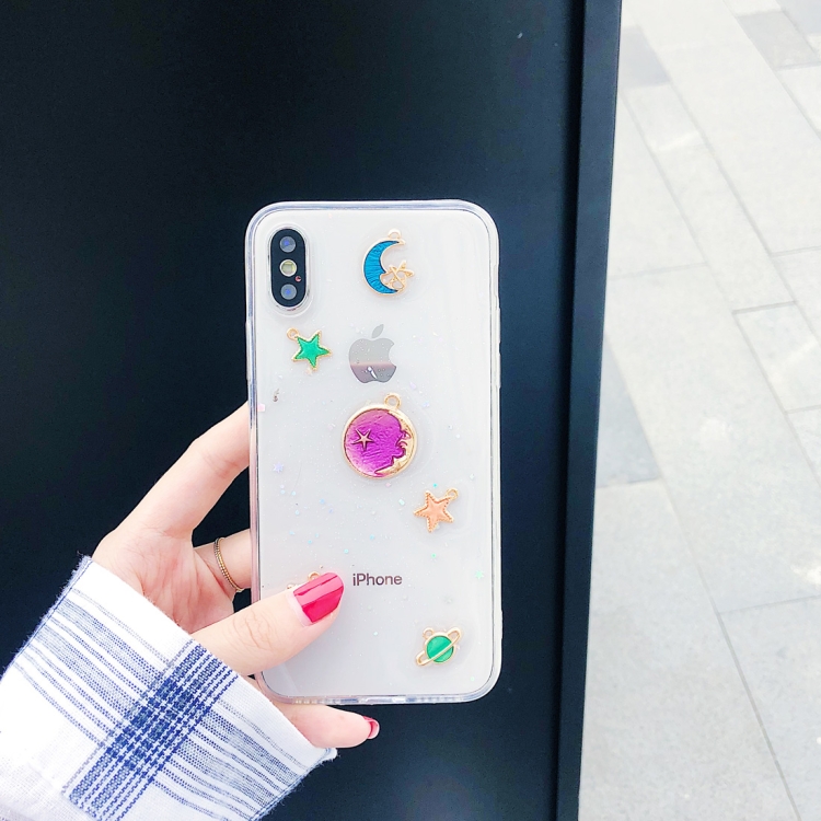 

Shockproof Epoxy Purple Planet Pattern Soft TPU Case for iPhone XS Max (White)