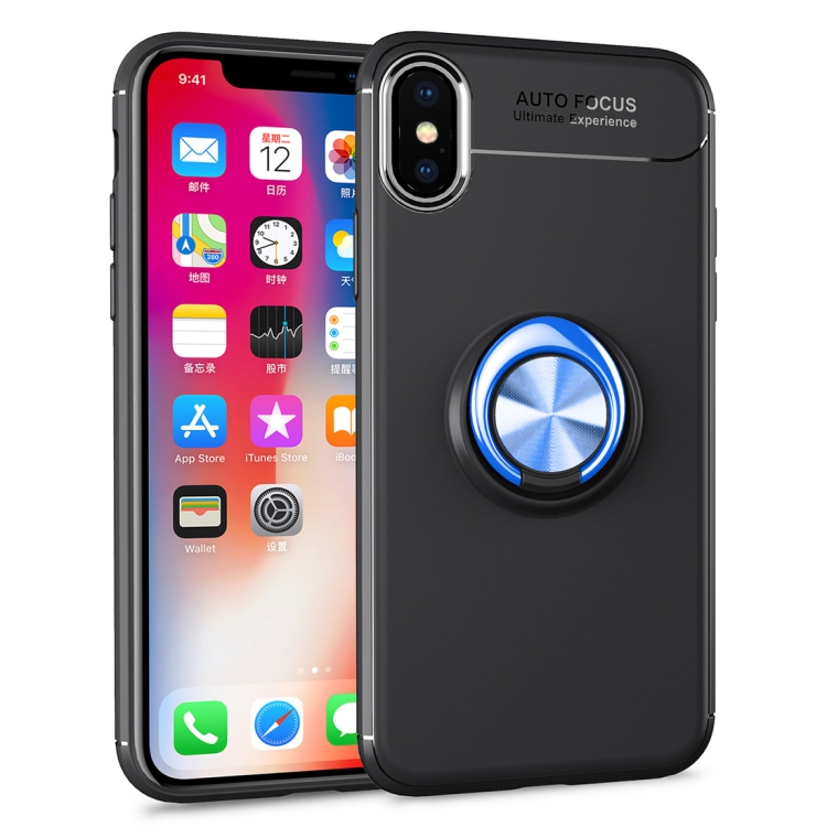 

Shockproof TPU Case for iPhone XS Max, with Holder (Black Blue)