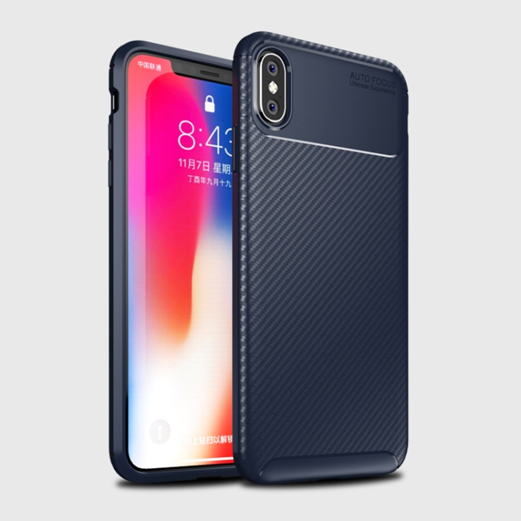 

Beetle Shape Carbon Fiber Texture Shockproof TPU Case for iPhone XS Max(Blue)