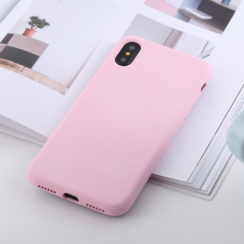 

Shockproof Solid Color Liquid Silicone Feel TPU Case for iPhone XR (Pink)