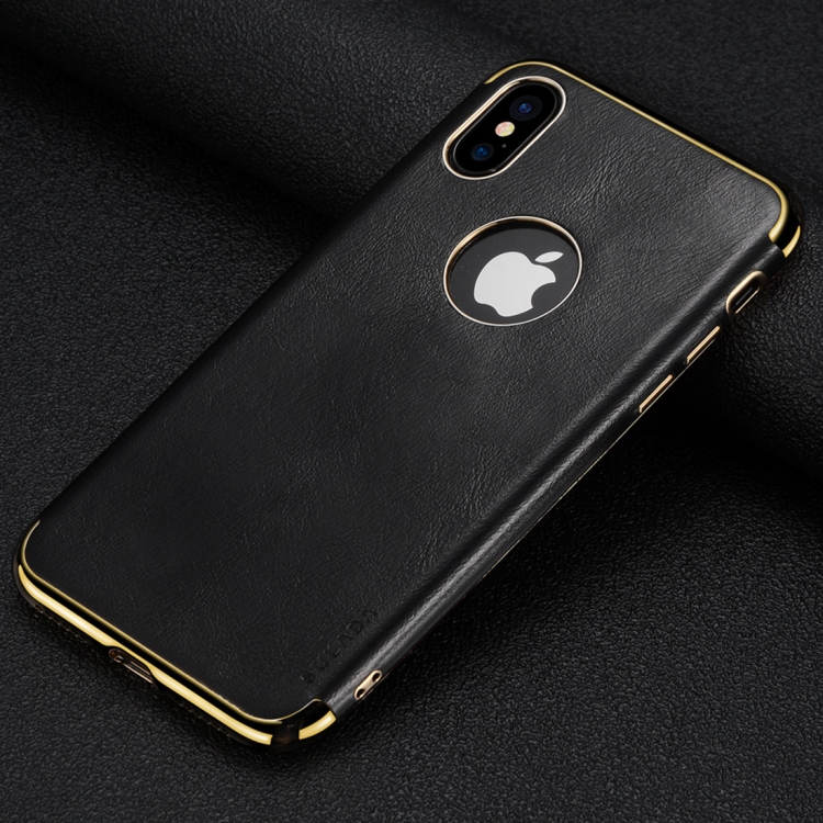 

SULADA Plating Edge TPU + Leather Magnetic Protective Case for iPhone XR (Black)