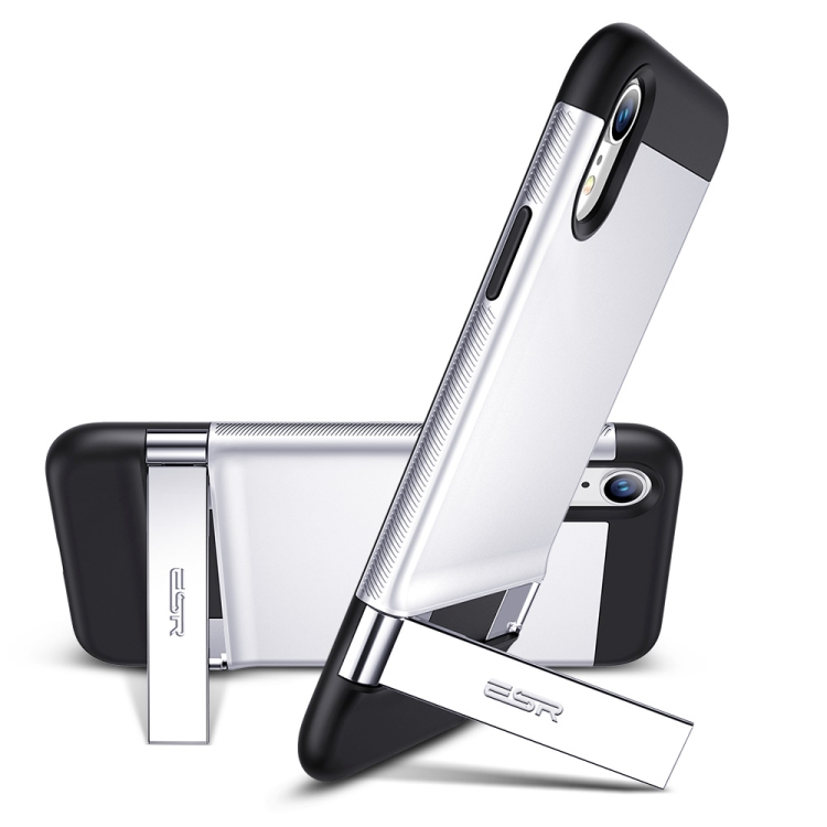 

ESR Urbansoda Simplace Series PC + TPU Protective Case for iPhone XR, with Metal Holder (Silver)