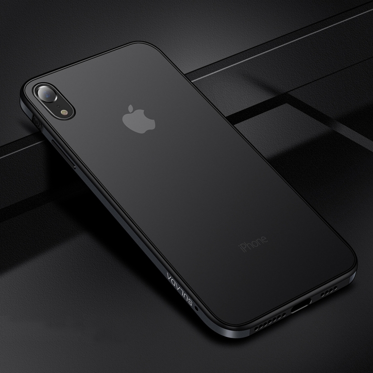 

SULADA Shockproof Aviation Aluminum Metal frame + TPU + Frosted Back Plate Case for iPhone XR(Black)