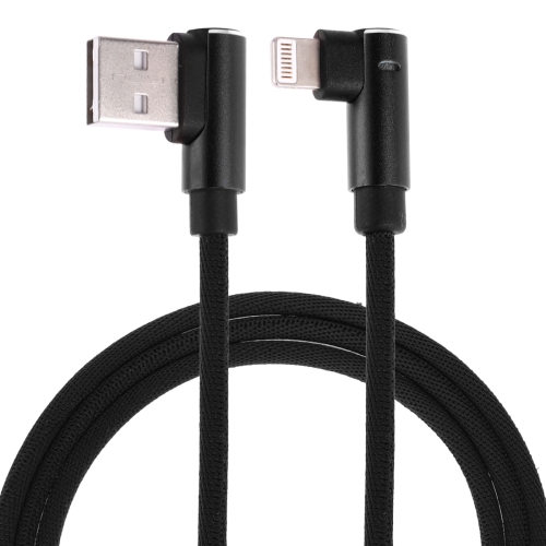 

1m USB to 8 Pin Double Elbow Data Sync Charging Cable (Black)